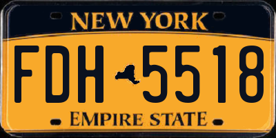 NY license plate FDH5518