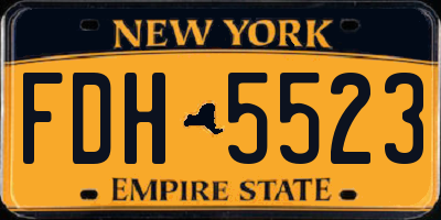 NY license plate FDH5523
