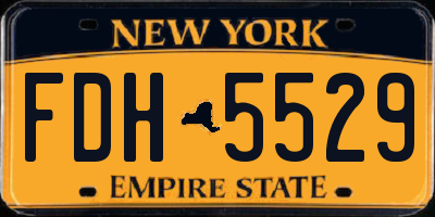 NY license plate FDH5529