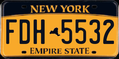 NY license plate FDH5532