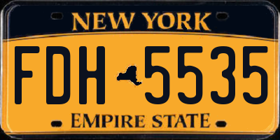 NY license plate FDH5535
