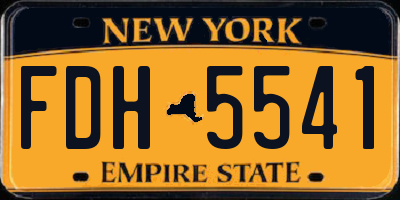 NY license plate FDH5541