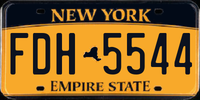 NY license plate FDH5544
