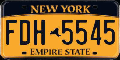 NY license plate FDH5545