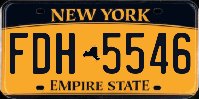 NY license plate FDH5546