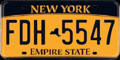 NY license plate FDH5547
