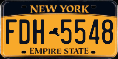 NY license plate FDH5548