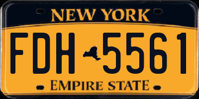 NY license plate FDH5561