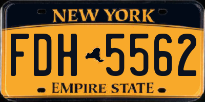 NY license plate FDH5562