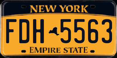 NY license plate FDH5563