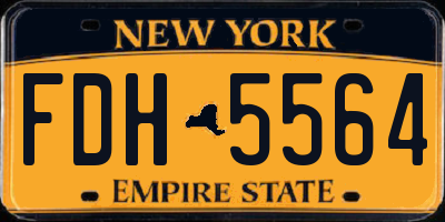 NY license plate FDH5564