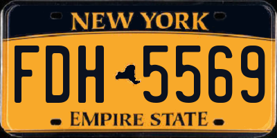 NY license plate FDH5569