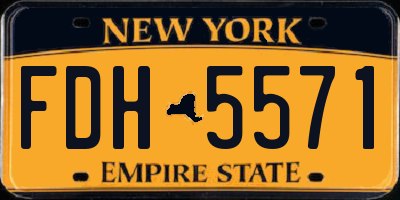 NY license plate FDH5571