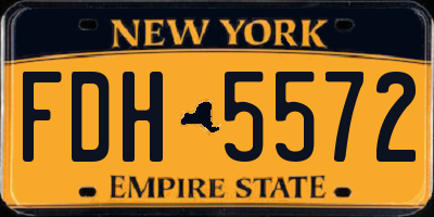 NY license plate FDH5572