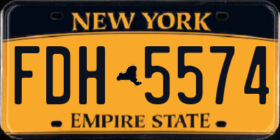 NY license plate FDH5574