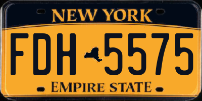 NY license plate FDH5575