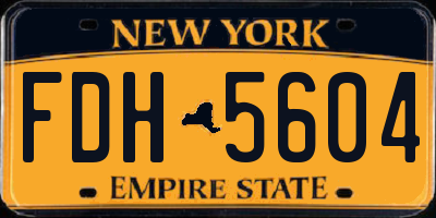 NY license plate FDH5604