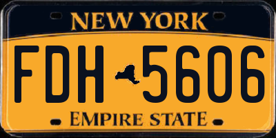NY license plate FDH5606