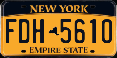 NY license plate FDH5610