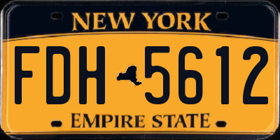 NY license plate FDH5612