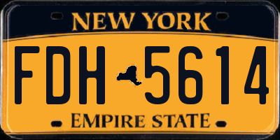 NY license plate FDH5614