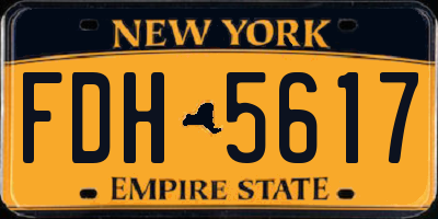 NY license plate FDH5617