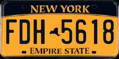 NY license plate FDH5618