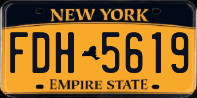 NY license plate FDH5619