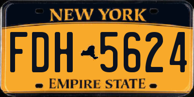 NY license plate FDH5624