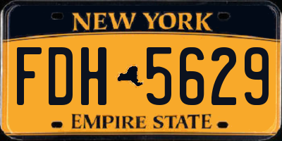 NY license plate FDH5629