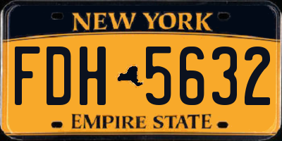 NY license plate FDH5632