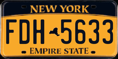 NY license plate FDH5633