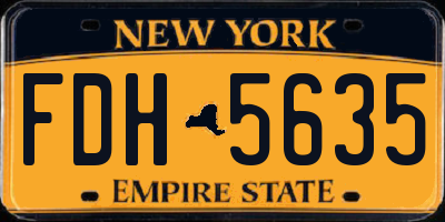 NY license plate FDH5635