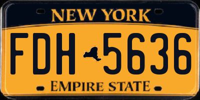NY license plate FDH5636