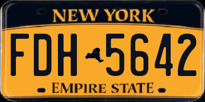 NY license plate FDH5642
