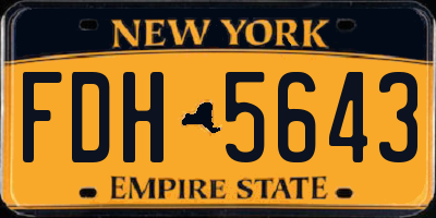 NY license plate FDH5643