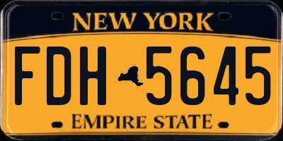 NY license plate FDH5645
