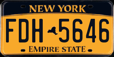 NY license plate FDH5646