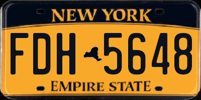 NY license plate FDH5648
