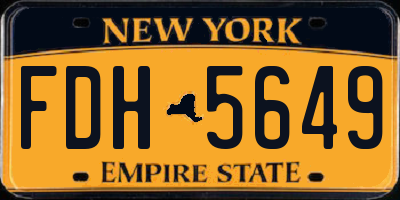 NY license plate FDH5649