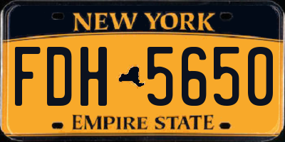 NY license plate FDH5650