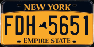 NY license plate FDH5651