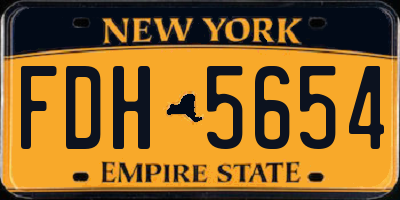 NY license plate FDH5654