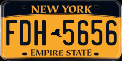 NY license plate FDH5656