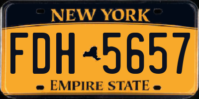 NY license plate FDH5657