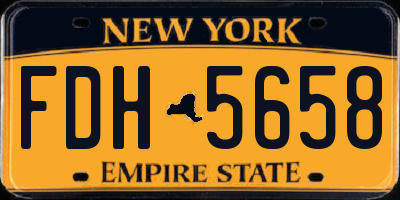 NY license plate FDH5658