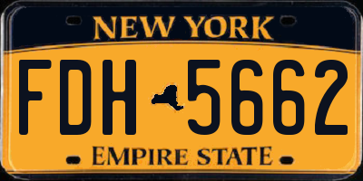 NY license plate FDH5662
