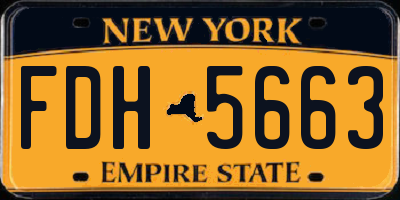 NY license plate FDH5663