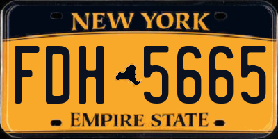 NY license plate FDH5665
