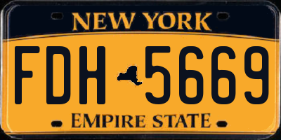 NY license plate FDH5669
